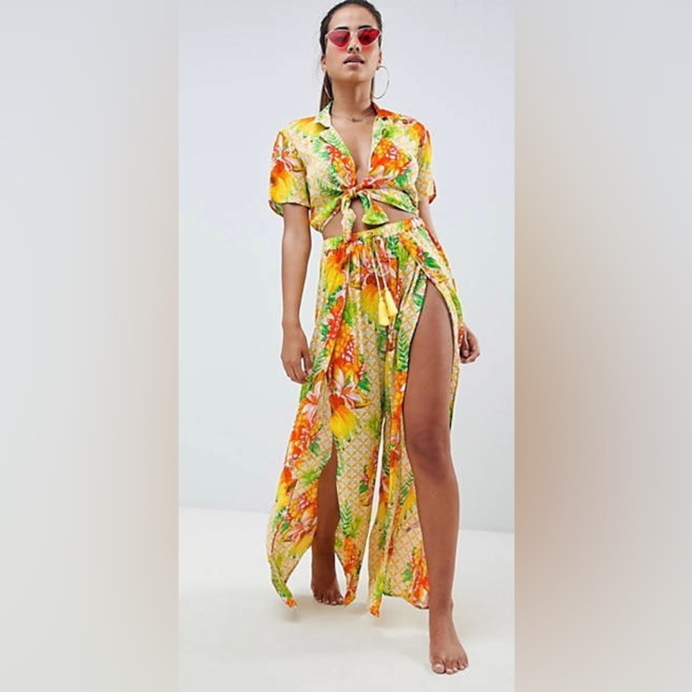 NWT-ASOS DESIGN Tropical Print Beachwear Set. Sz 6